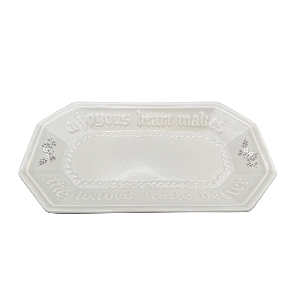 Pfaltzgraff USA‎ Stoneware Bread Tray Dish A Joyous Heart Makes The Loaves 528
